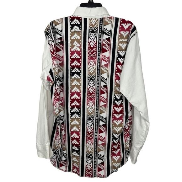 Vintage Wrangler Aztec Navajo Western Shirt Button-Up 15½ 34 Retro - Picture 4 of 13